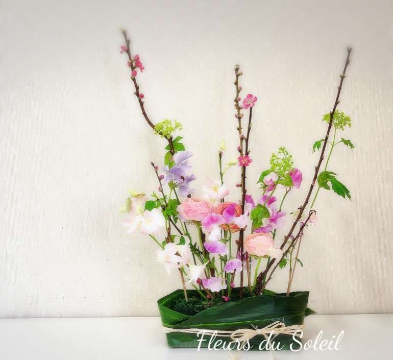 セゾンコースのレッスンには桃の花♪テーマはおひな祭り